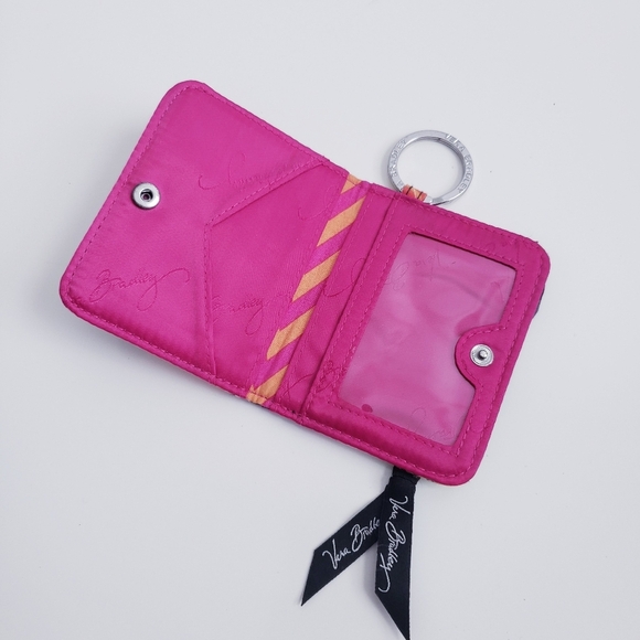 Vera Bradley Floral Fabric Mini Coin Purse License Holder Keychain Accessory - Picture 6 of 7